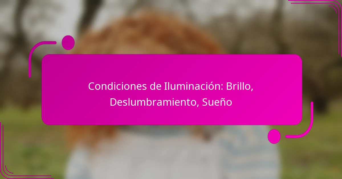 Condiciones de Iluminación: Brillo, Deslumbramiento, Sueño
