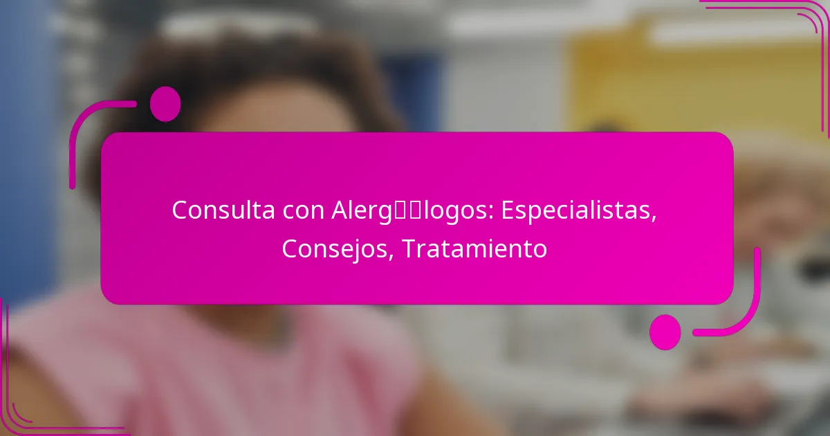 Consulta con Alergólogos: Especialistas, Consejos, Tratamiento