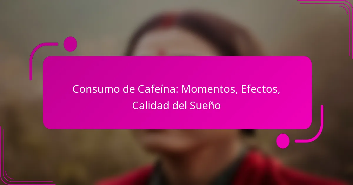 Consumo de Cafeína: Momentos, Efectos, Calidad del Sueño