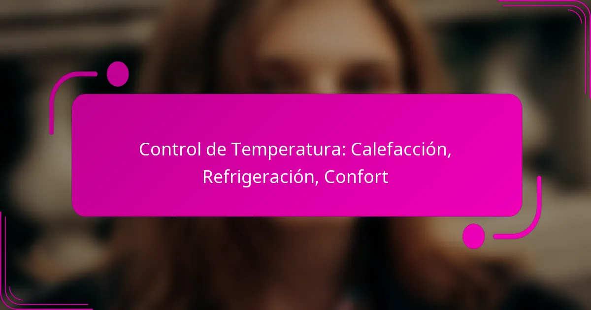 Control de Temperatura: Calefacción, Refrigeración, Confort