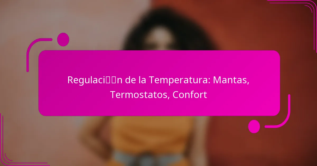 Regulación de la Temperatura: Mantas, Termostatos, Confort